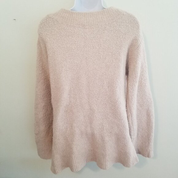 Anthropologie XS Cream CLAYTON Soft Fuzzy Wool V Neck Sweater Winter Layers Y2K - Picture 5 of 8